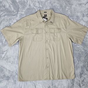 Dickies Men’s Short Sleeve Button-Up Shirt in Khaki Sz 2XL
